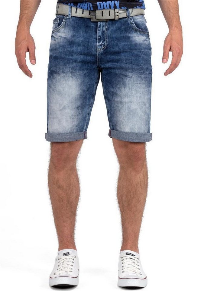 Cipo & Baxx Jeansshorts Herren Kurze Hose 21CB17-BANS mit gekrempelten Saum von Cipo & Baxx