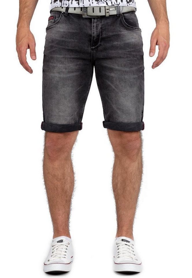 Cipo & Baxx Jeansshorts Herren regular fit Kurze Hose Stonewashed BA-21CB17 mehrfarbig mit auffälligen und dekorativen Nähten von Cipo & Baxx