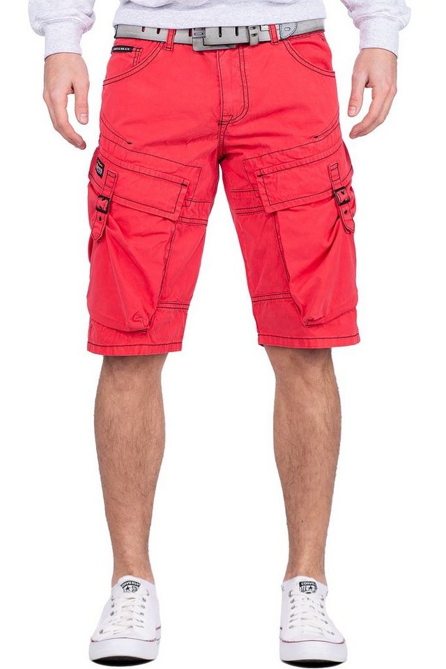 Cipo & Baxx Shorts Herren regular fit Kurze Hose Mid Waist BA-CK229 Kontrastnähte von Cipo & Baxx