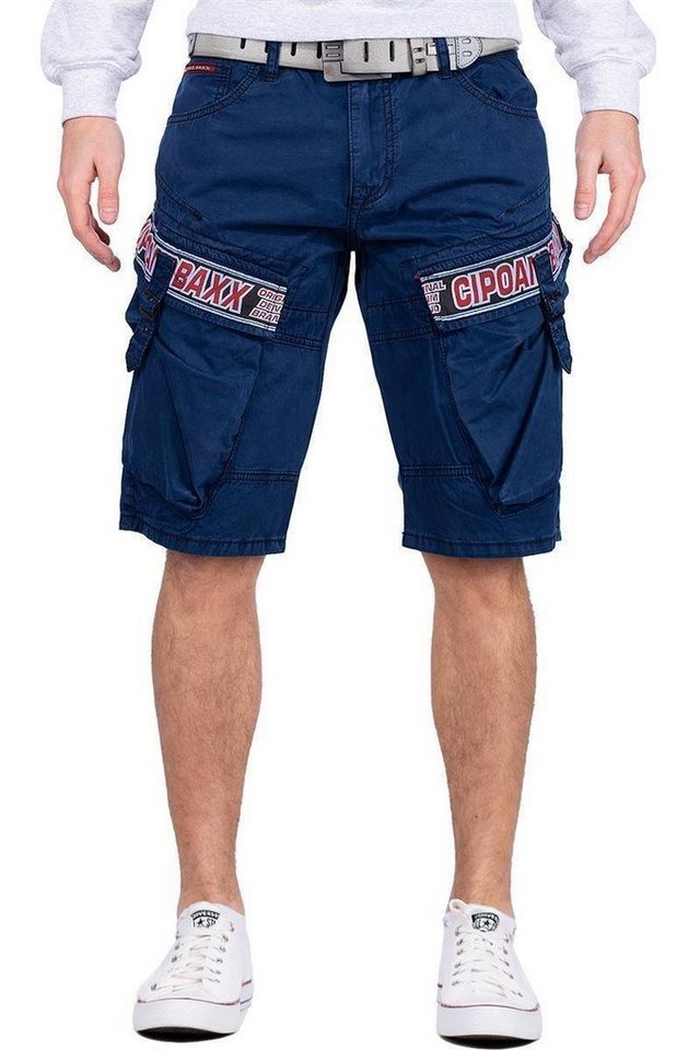 Cipo & Baxx Jeansshorts Herren Regular Fit Shorts BA-CK243 Navy W30 Cargo Style mit Seitentaschen von Cipo & Baxx