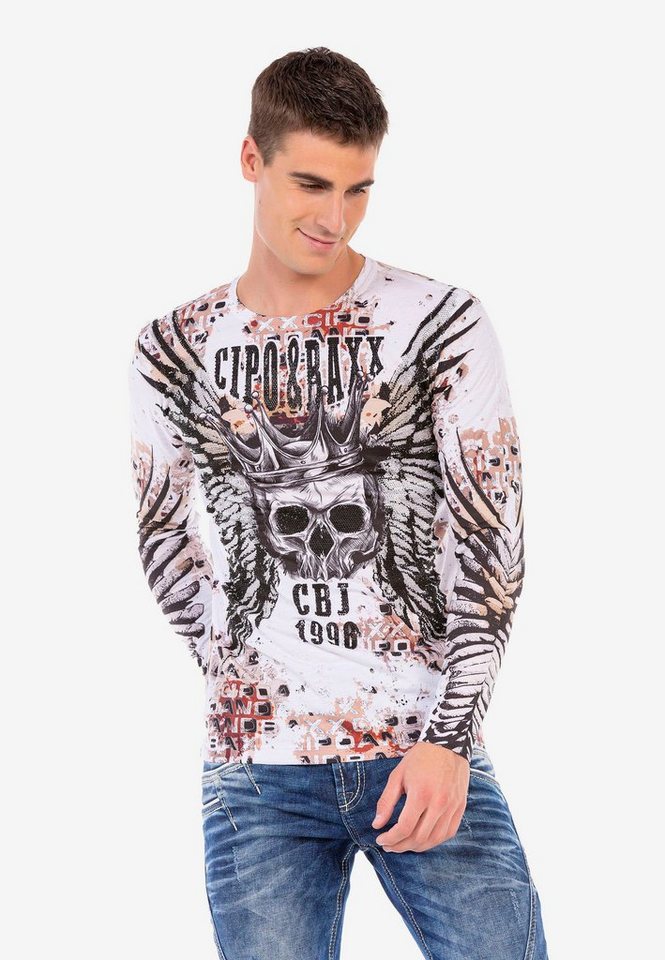 Cipo & Baxx Langarmshirt mit extravagantem Print von Cipo & Baxx