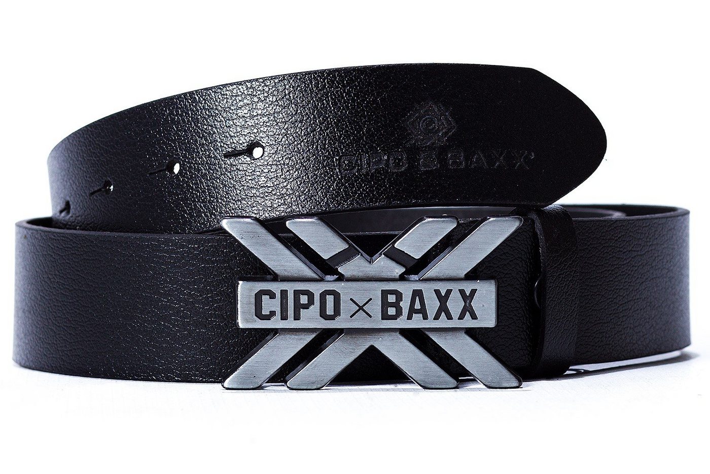 Cipo & Baxx Ledergürtel Eleganter Gürtel BA-CG147 mit einer Schnalle aus gebürsteten Metall von Cipo & Baxx