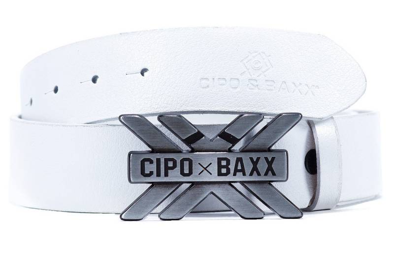 Cipo & Baxx Ledergürtel Cipo & Baxx Herren Gürtel BA-CG147 Casual Style Echtleder Gürtel mit Metall-Patch von Cipo & Baxx