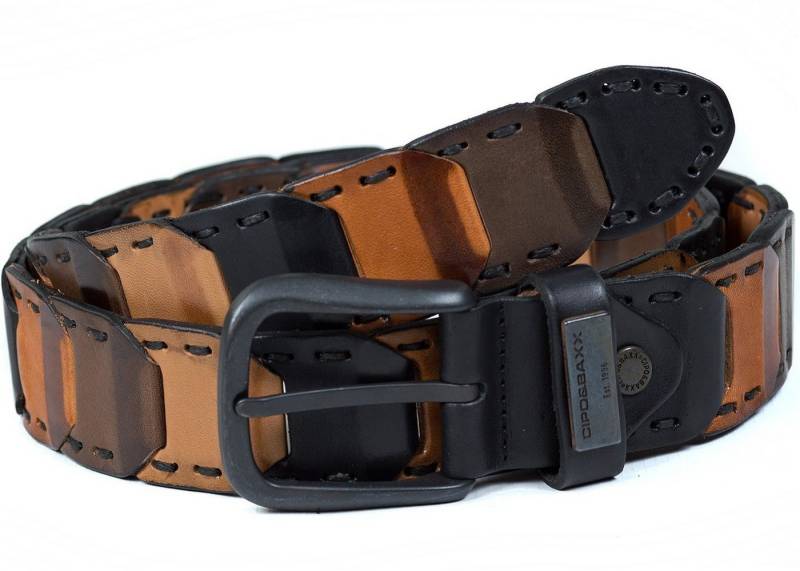 Cipo & Baxx Ledergürtel Gürtel BA-CG104 (1-St) im besonderen Design mit Metall Patch von Cipo & Baxx