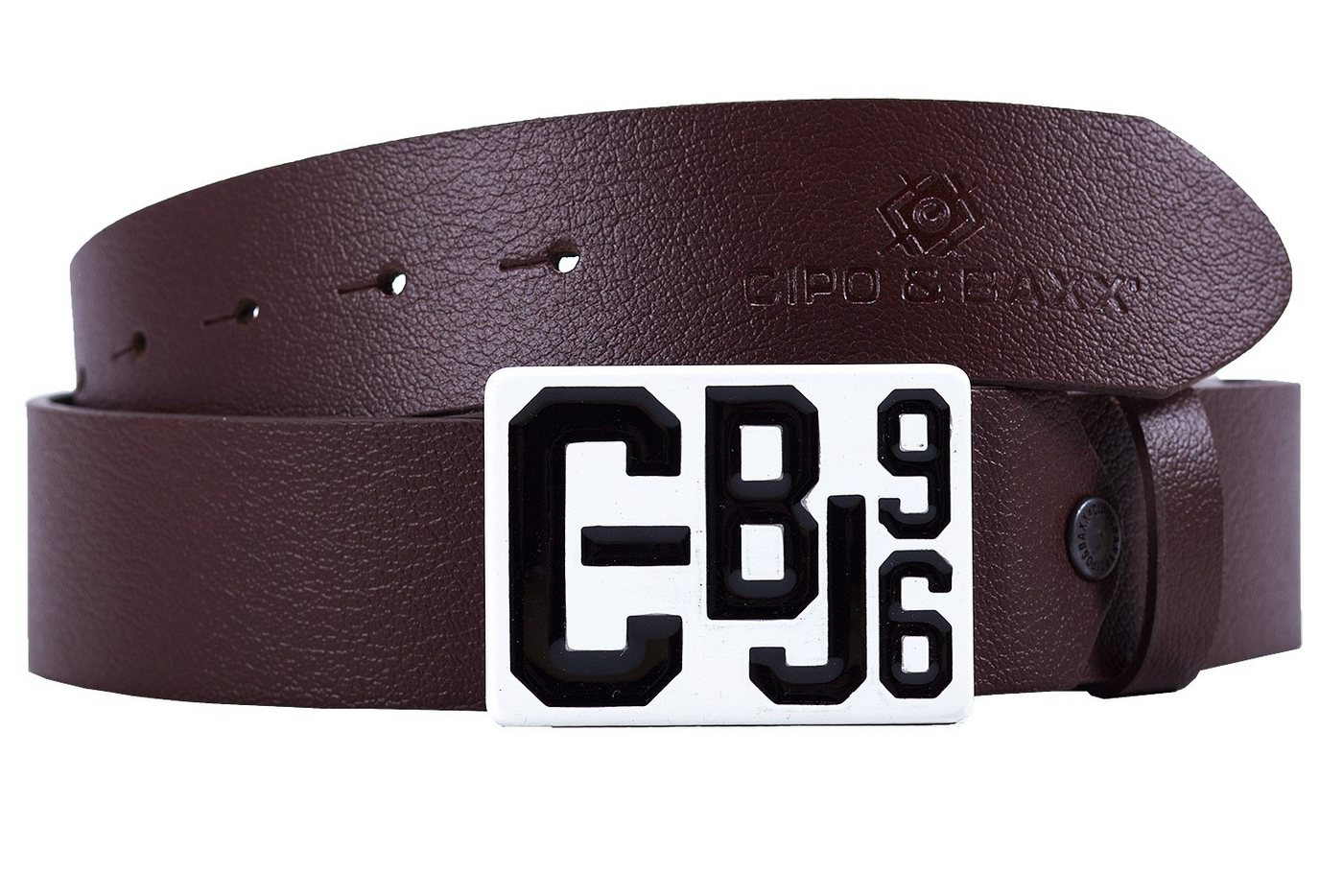 Cipo & Baxx Ledergürtel Herren Gürtel BA-CG149 Brown 110cm x 3,8cm (1-St) Im casual Look mit farblich anderer Schnalle von Cipo & Baxx