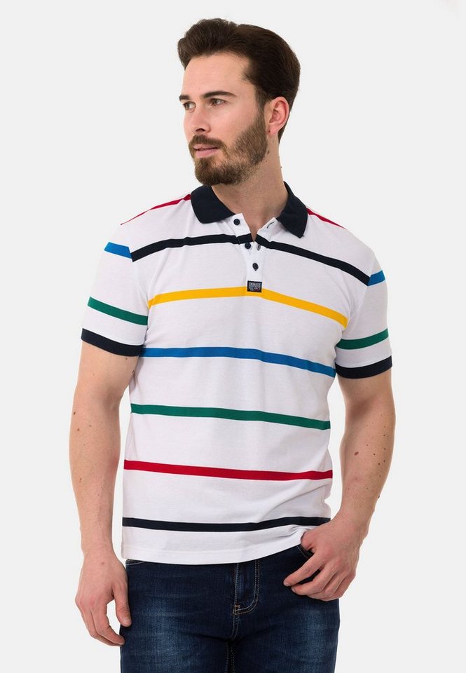 Cipo & Baxx Poloshirt mit farbenfrohem Streifen-Design von Cipo & Baxx