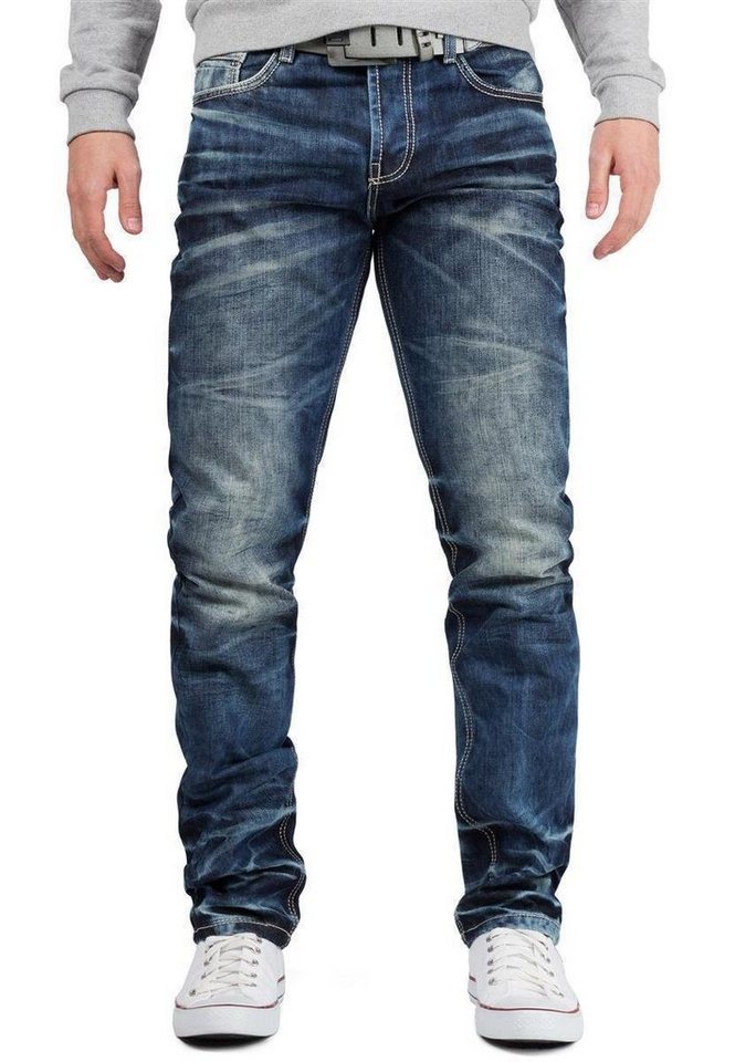 Cipo & Baxx Regular-fit-Jeans Herren Hose BA-CD328 mit auffälliger Waschung im Casual Look von Cipo & Baxx