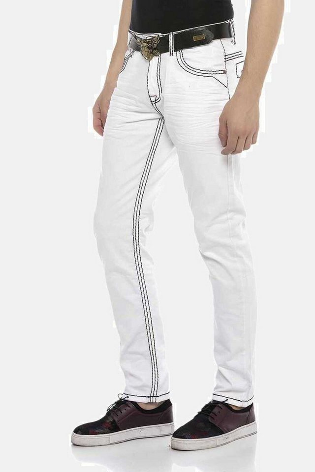 Cipo & Baxx Regular-fit-Jeans DENIM bequeme Jeans mit auffälligen Kontrastnähten, CD601 von Cipo & Baxx