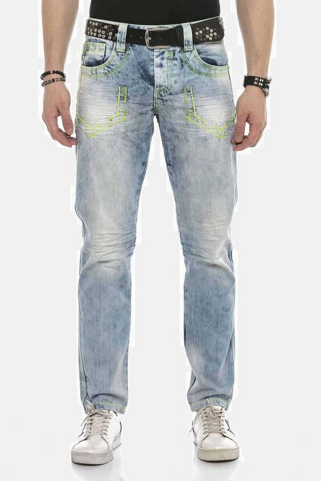 Cipo & Baxx Regular-fit-Jeans DENIM bequeme Jeans mit heller Waschung, CD596 von Cipo & Baxx