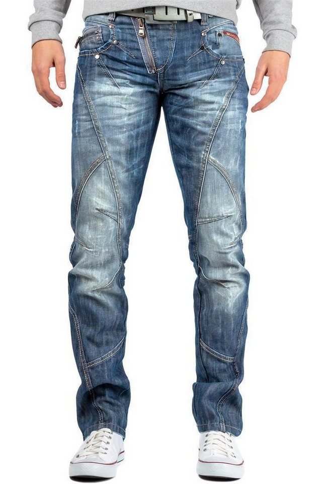 Cipo & Baxx Regular-fit-Jeans Herren regular fit Jeans Stonewashed BA-C0751 mehrfarbig W32/L36 (1-tlg) Optimale Passform von Cipo & Baxx