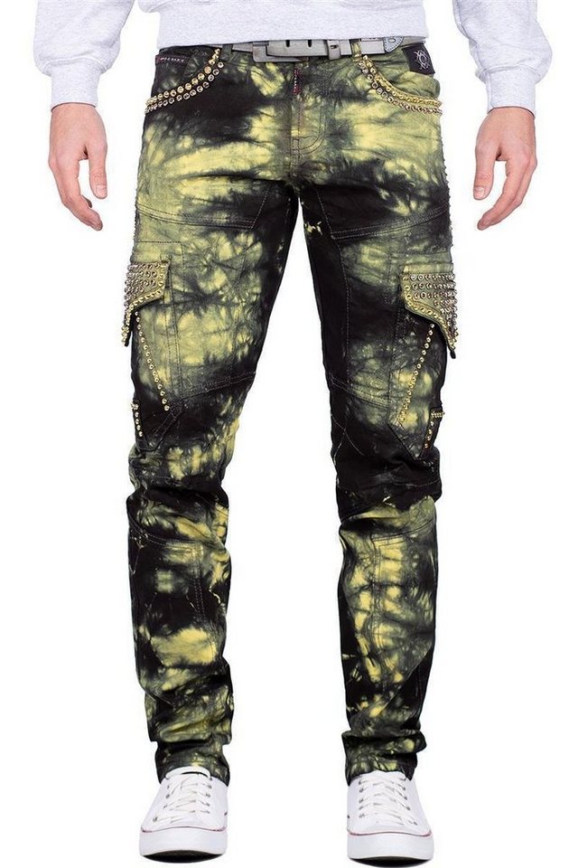 Cipo & Baxx Regular-fit-Jeans Hose BA-CD677 (1-tlg) mit Strasssteinen im Cargo Style von Cipo & Baxx