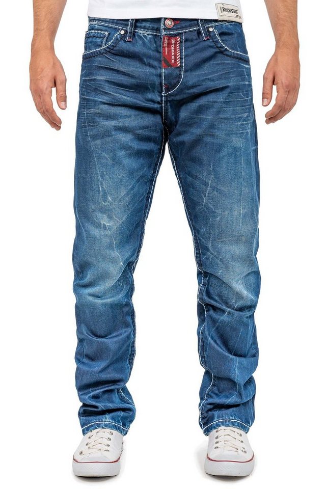 Cipo & Baxx Regular-fit-Jeans Jeans BA- Blue W31/L32 (1-tlg) mit Stylischen Verzierungen von Cipo & Baxx