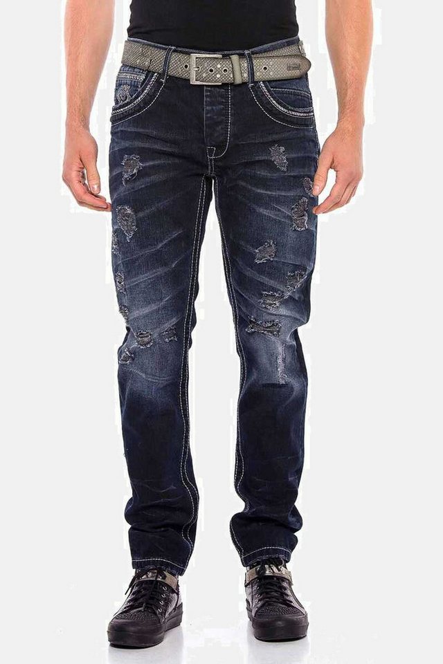 Cipo & Baxx Regular-fit-Jeans Jeans mit lässigen Destroyed-Elementen, CD539 von Cipo & Baxx