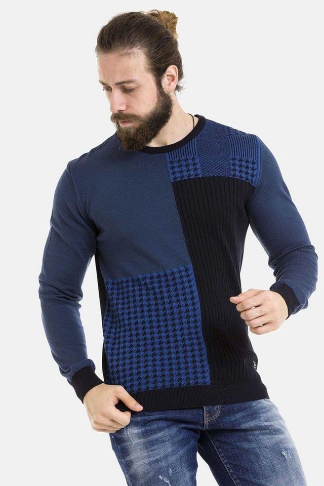 Cipo & Baxx Rundhalspullover Pullover (1-tlg) im modernen Look, CP263 von Cipo & Baxx