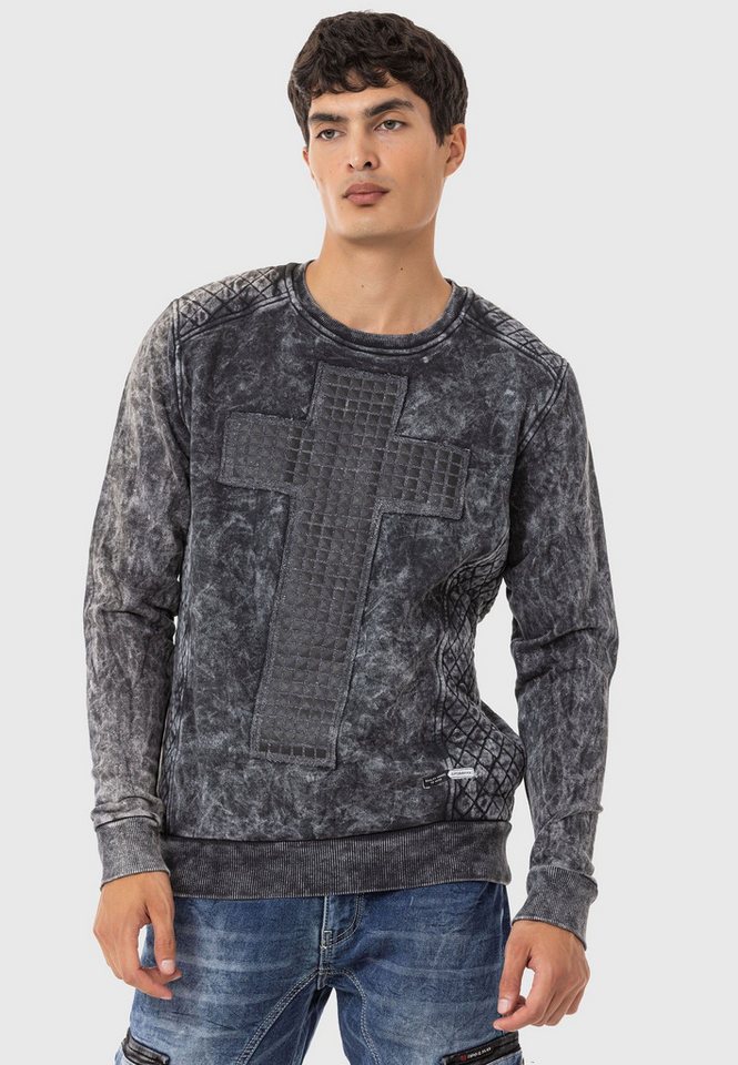 Cipo & Baxx Rundhalspullover Pullover mit modischem Muster von Cipo & Baxx