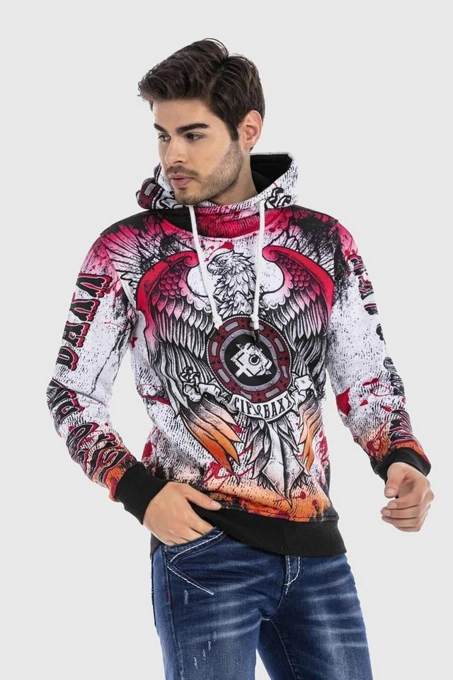 Cipo & Baxx Rundhalspullover Sweatshirt (1-tlg) mit coolem Alloverprint von Cipo & Baxx