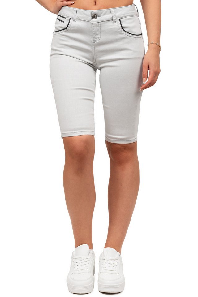Cipo & Baxx Shorts Damen Regular Fit Shorts Mid Waist BA-WK196 mit Knopf- und Reißverschluss für zeitlosen Stil von Cipo & Baxx