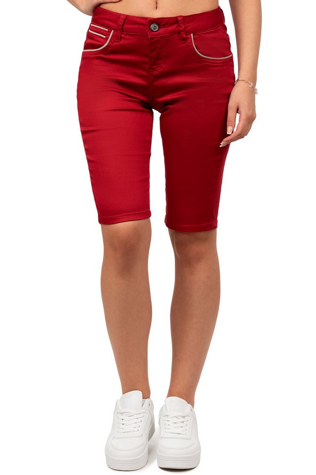 Cipo & Baxx Shorts Damen Regular Fit Shorts Mid Waist BA-WK196 mit Knopf- und Reißverschluss für zeitlosen Stil von Cipo & Baxx