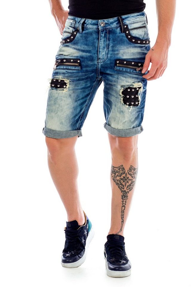 Cipo & Baxx Shorts mit stylischer Nietenverzierung von Cipo & Baxx