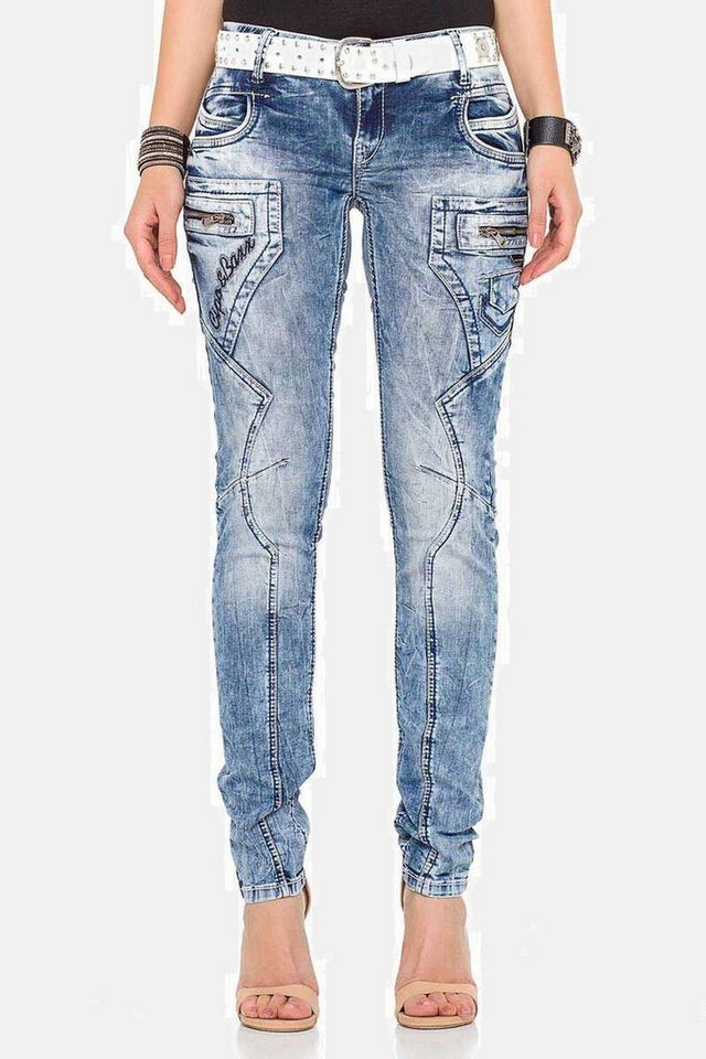 Cipo & Baxx Skinny-fit-Jeans Jeans mit niedrige Taille in Skinny Fit, WD322 von Cipo & Baxx