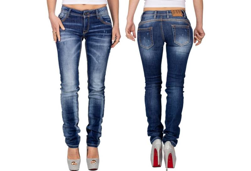 Cipo & Baxx Slim-fit-Jeans Damen Hose BA-WD433 Casual Look mit Kontrastnähten von Cipo & Baxx