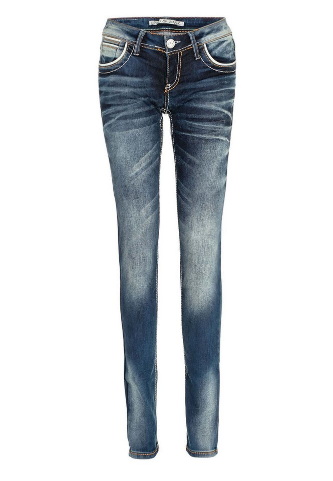 Cipo & Baxx Slim-fit-Jeans Jeans mit auffällig farbigen Ziernähten, WD256 von Cipo & Baxx