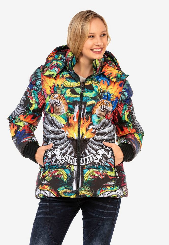 Cipo & Baxx Steppjacke mit buntem Allover-Print von Cipo & Baxx