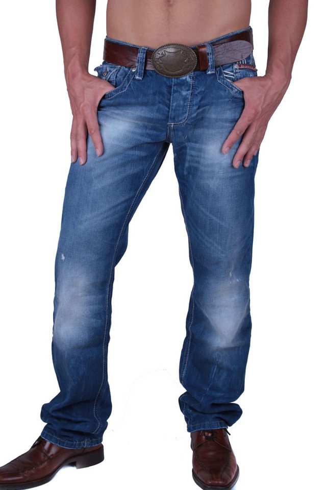 Cipo & Baxx Straight-Jeans Cipo & Baxx Herren Jeans Hose Denim C-0708 von Cipo & Baxx