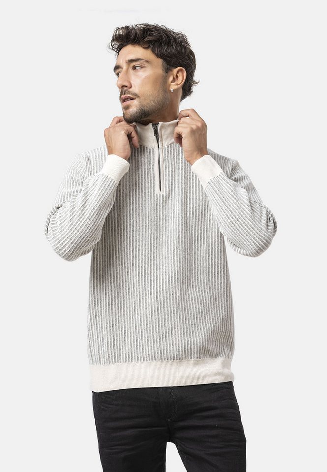 Cipo & Baxx Strickpullover CP286 (1-tlg) vertikales Rippstrickmuster von Cipo & Baxx