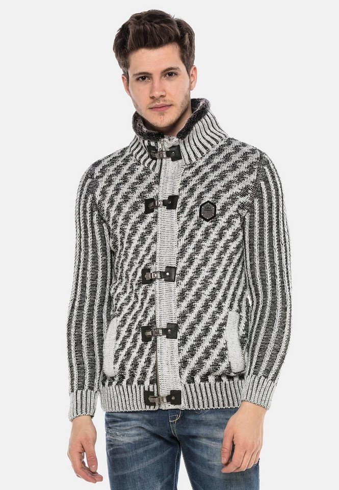 Cipo & Baxx Strickpullover Pullover mit Verschlussschnalle, CP213 von Cipo & Baxx