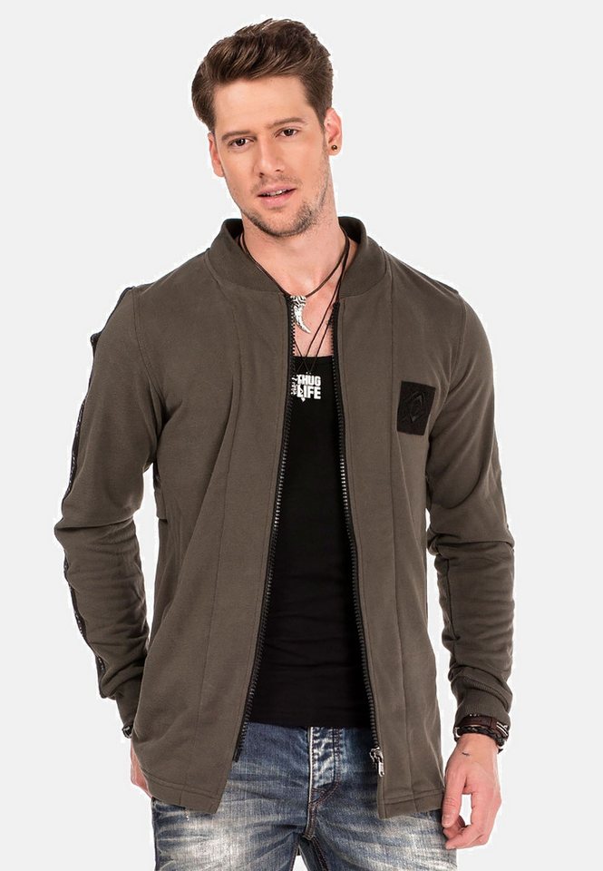 Cipo & Baxx Sweatjacke Sweatjacke (1-tlg) mit Layeroptik, CL-305 von Cipo & Baxx