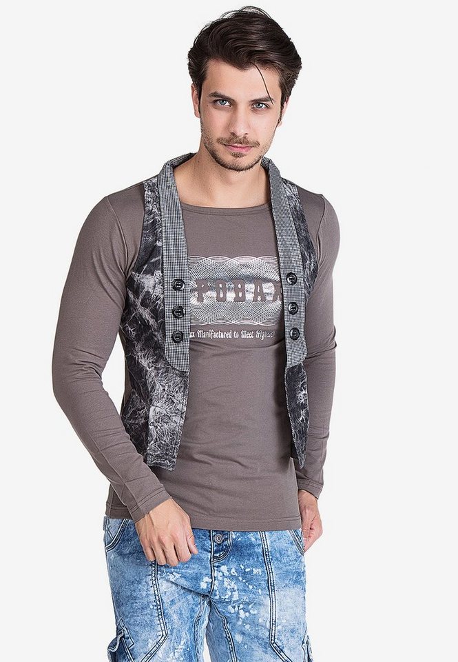 Cipo & Baxx Langarmshirt im angesagten Doppellayer-Style von Cipo & Baxx