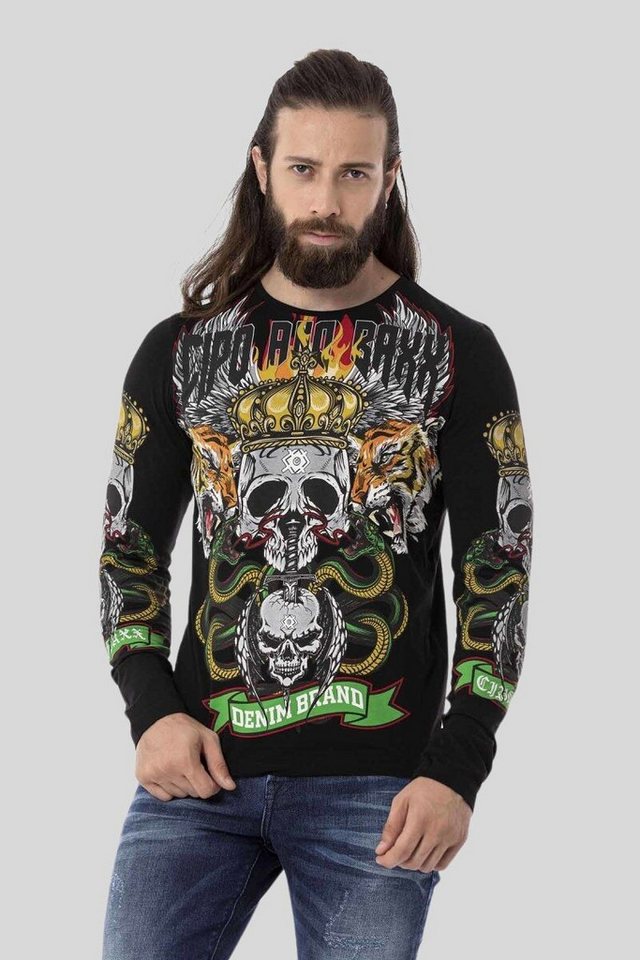 Cipo & Baxx T-Shirt Sweatshirts mit coolem Front-Print von Cipo & Baxx