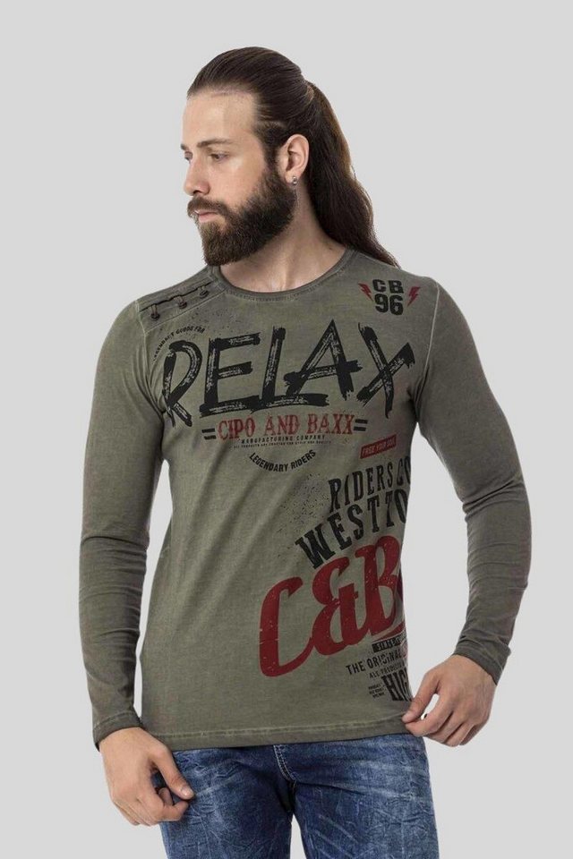 Cipo & Baxx T-Shirt Sweatshirts mit lässigem Print von Cipo & Baxx