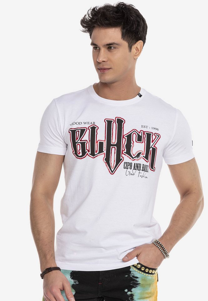 Cipo & Baxx T-Shirt T-Shirt mit großem Frontprint ein Highlight von Cipo & Baxx