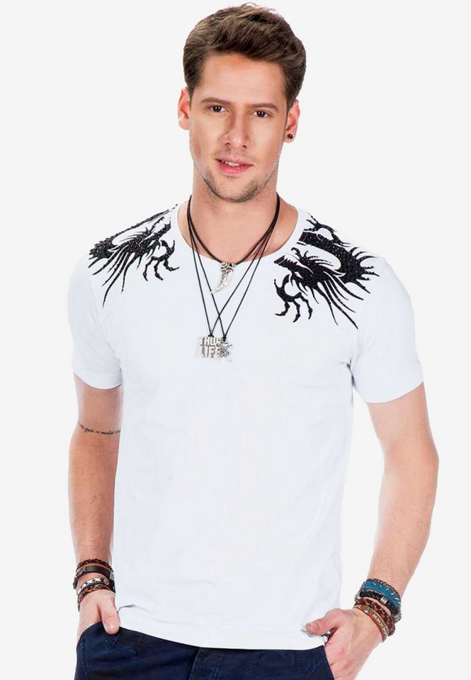 Cipo & Baxx T-Shirt T-Shirts mit Totenkopf-Print, CT-376 von Cipo & Baxx