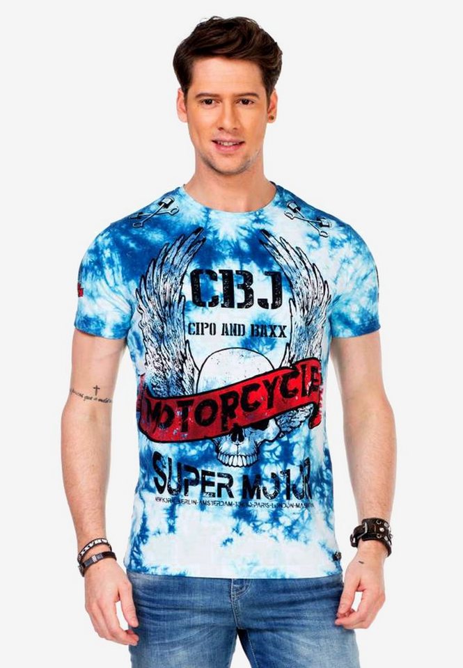 Cipo & Baxx T-Shirt mit coolen Motorcycle-Prints von Cipo & Baxx