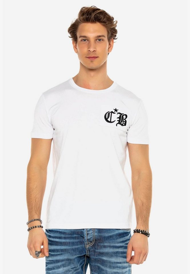 Cipo & Baxx T-Shirt mit modernem Rundhals von Cipo & Baxx
