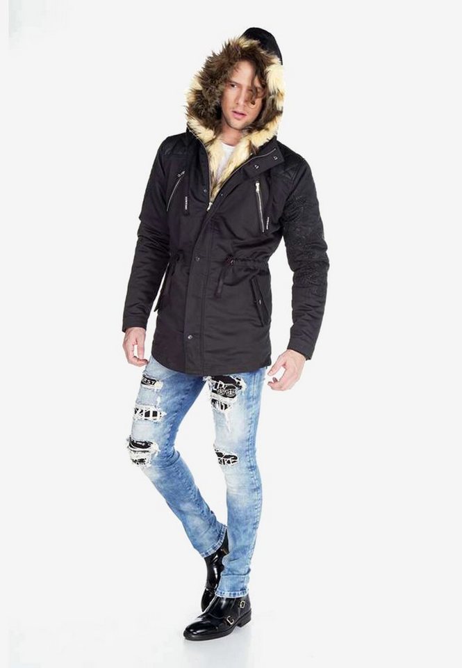 Cipo & Baxx Winterjacke mit Kapuze und Stickereien von Cipo & Baxx