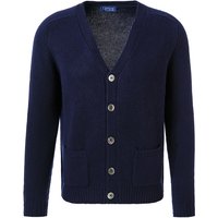 Cipriani Herren Cardigan blau Kaschmir unifarben von Cipriani