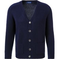 Cipriani Herren Cardigan blau Kaschmir unifarben von Cipriani