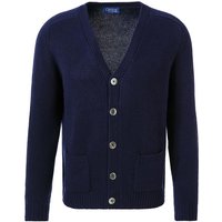 Cipriani Herren Cardigan blau Kaschmir unifarben von Cipriani