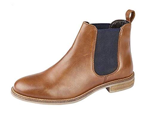 Cipriata Chelsea Stiefeletten für Damen, Leder, Schlupfschuhe, Doppelzwickel, Gr., Braun - cognac - Größe: 37 EU von Cipriata