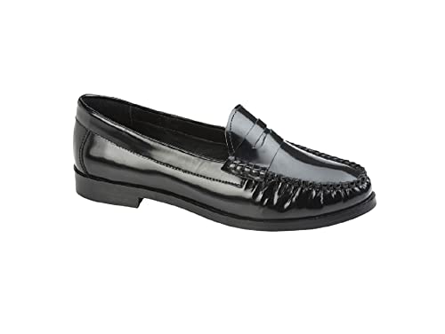 Cipriata Damen L075A Saddle Hi-Shine Leder Loafer Schuhe, schwarzer lack, 39 EU von Cipriata