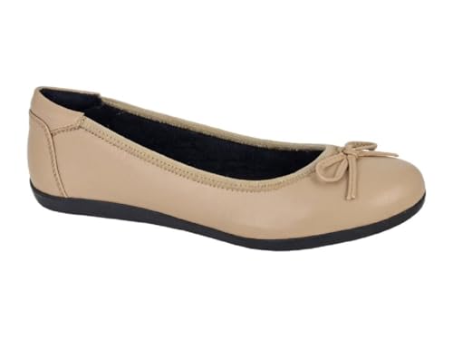 Cipriata ERIA L764 Damen-Ballerina aus Leder, bequem, Schleife, Büro, formelle Freizeitschuhe, taupe, 40 EU von Cipriata