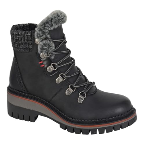 Cipriata TEODORA L725 Damen Stiefeletten aus Memory-Schaum, Reißverschluss und D-Ring, Wander-Stil, Schwarz , 41 EU von Cipriata