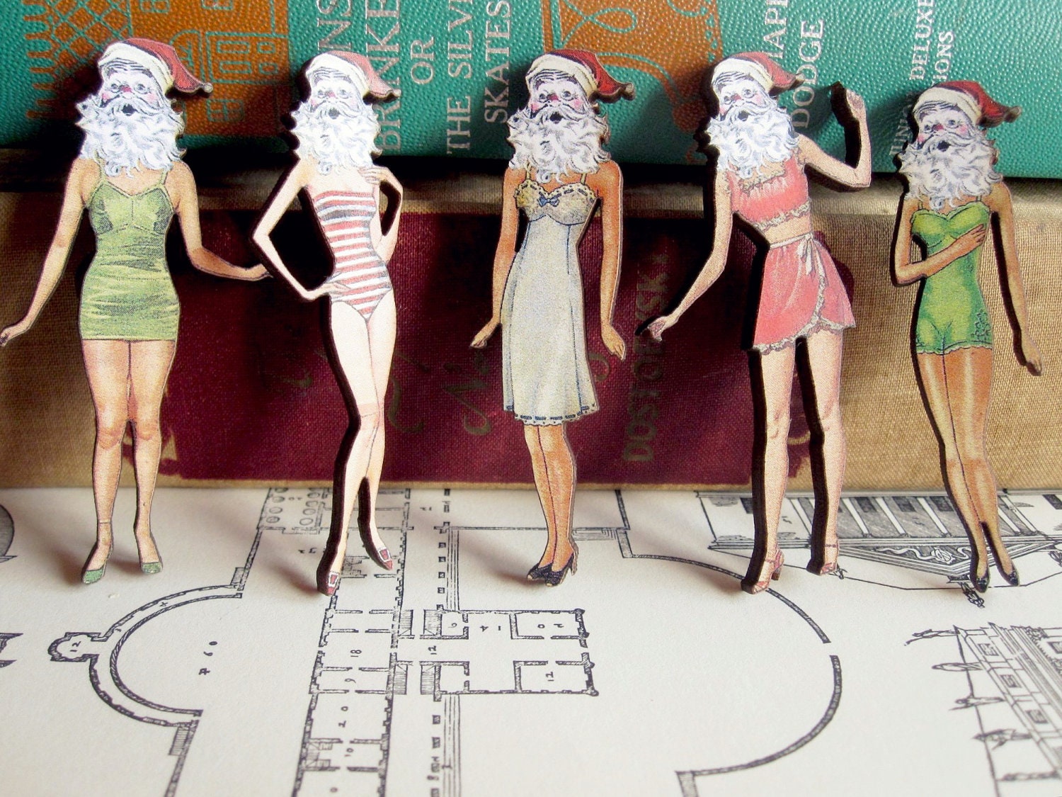 Cross Dressing Santa Brosche Stocking Stuffer Weihnachtsgeschenk Urlaub Pin von CircaAD