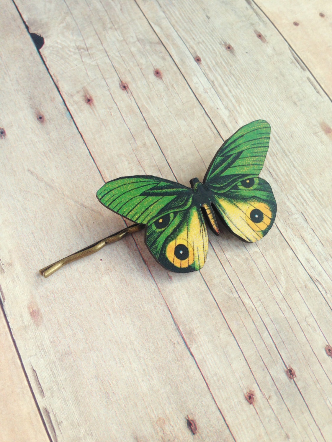Grün Gelb Schmetterling Haar Accessoire Pin Haarspange Insekt Zubehör Grün Gelb Schmetterling Haar Accessoire Pin Haarspange Insekt Zubehör von CircaAD