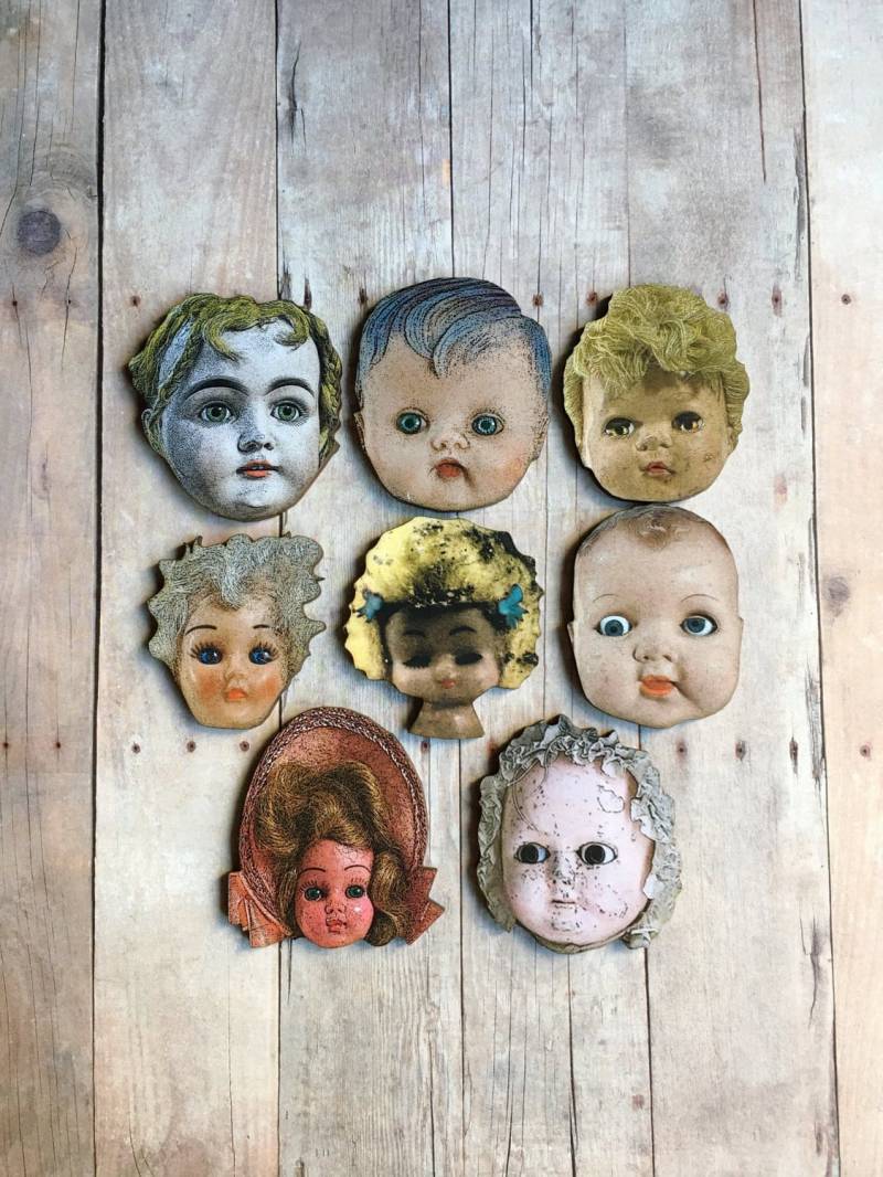 Puppenbrosche Puppenteile Schmuck Puppenkopf Anstecknadel Puppenbrosche Puppenteile Schmuck Puppenkopf Anstecknadel von CircaAD