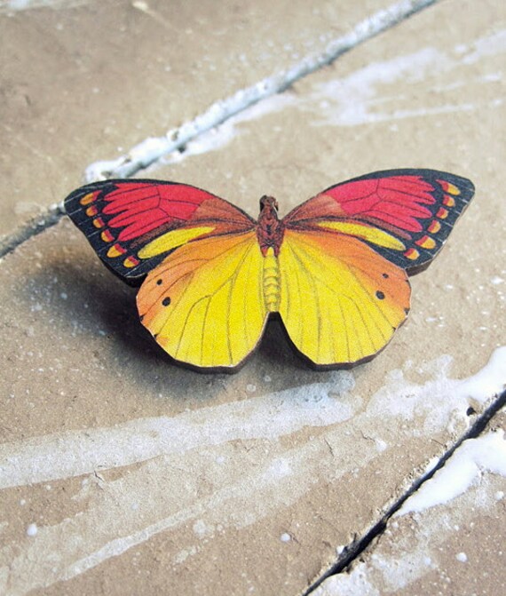 Rot Gelb Schmetterling Brosche Rot Gelb Schmetterling Brosche von CircaAD
